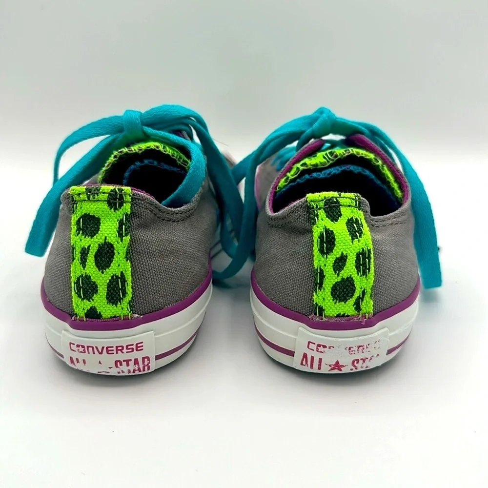 Converse Shoes Chuck Taylor All Star Low Top Sneaker Foldover Leopard Print Sz 3